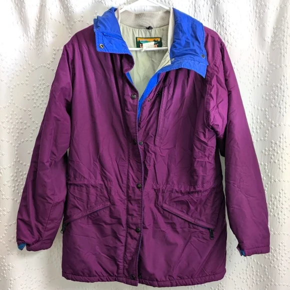 VTG L.L. Bean Penobscot Parka Coat Womens Medium Magenta Gorpcore Cabincore EUC - Picture 1 of 6